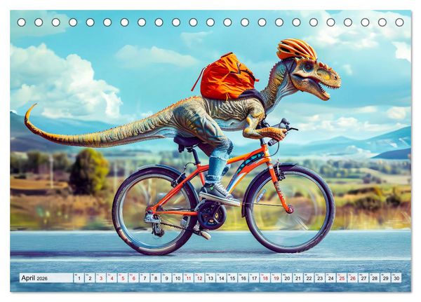 Produktbild: Dinosaurier-Alltag - Wenn sie nicht ausgestorben w&auml;ren! (Tischkalender 2026 DIN A5 quer), CALVENDO Monatskalender