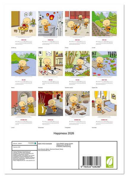 Produktbild: Happiness 2026 (Wandkalender 2026 DIN A4 hoch), CALVENDO Monatskalender