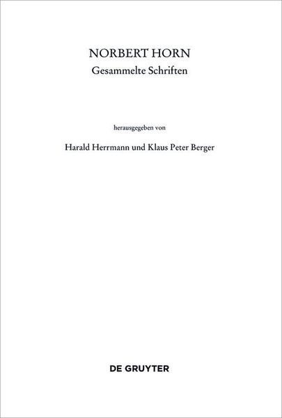 Produktbild: Norbert Horn, Gesammelte Schriften