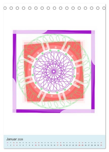 Produktbild: Transluzent-Mandalas (Tischkalender 2026 DIN A5 hoch), CALVENDO Monatskalender