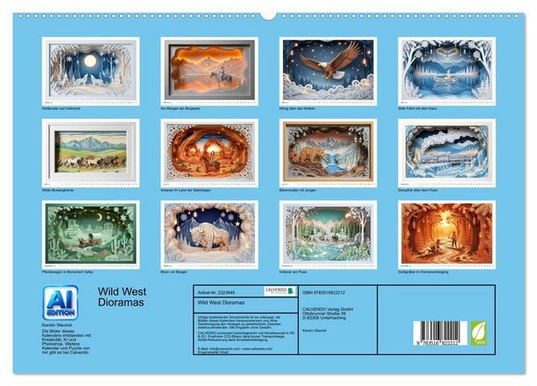 Produktbild: Wild West Dioramas (hochwertiger Premium Wandkalender 2027 DIN A2 quer), Kunstdruck in Hochglanz