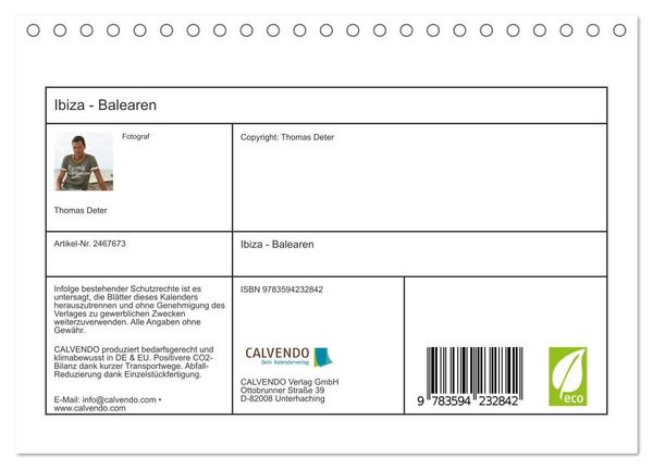 Produktbild: Ibiza - Balearen (Tischkalender 2027 DIN A5 quer), CALVENDO Monatskalender