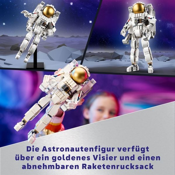 LEGO Creator 3in1 31152 Astronaut im Weltraum Spielzeug mit 3 Modellen
