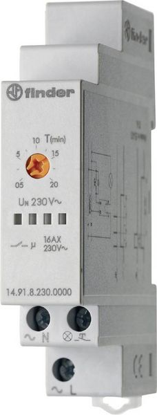Produktbild: Finder 14.91.8.230.0000 Treppenlichtzeitschalter Hutschiene 230 V/AC