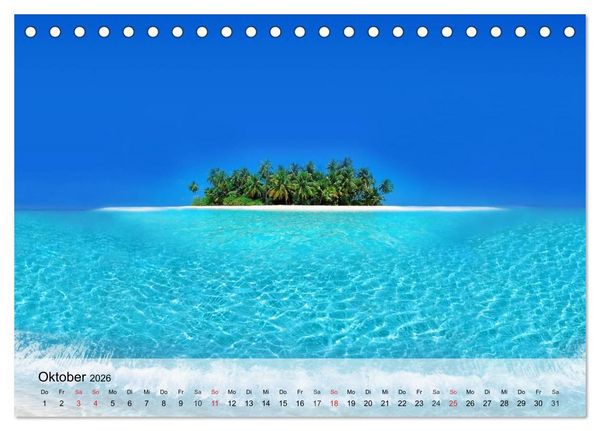 Produktbild: S&uuml;dseetr&auml;ume. Paradiese im Pazifik (Tischkalender 2026 DIN A5 quer), CALVENDO Monatskalender
