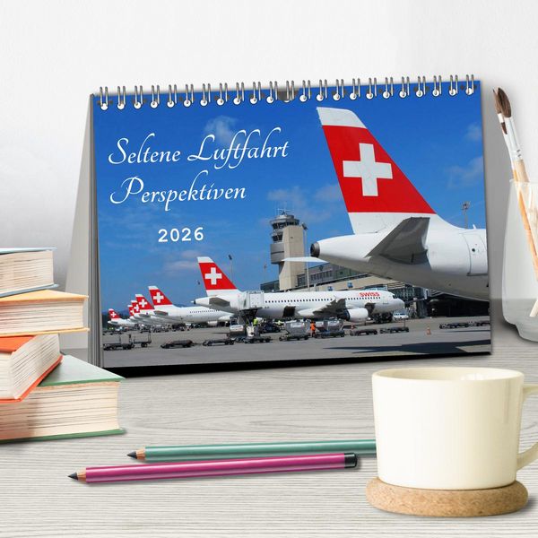 Produktbild: Seltene Luftfahrt Perspektiven (Tischkalender 2026 DIN A5 quer), CALVENDO Monatskalender