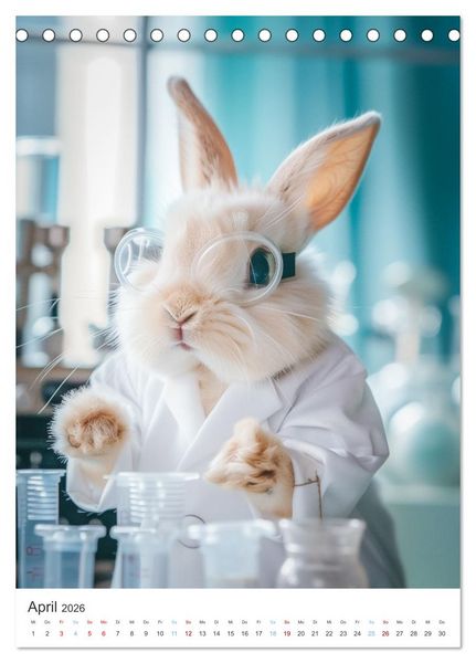 Produktbild: Was macht der Osterhase in seiner Freizeit (Tischkalender 2026 DIN A5 hoch), CALVENDO Monatskalender