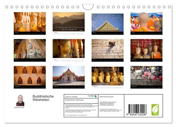 Produktbild: Buddhistische Weisheiten (Wandkalender 2026 DIN A4 quer), CALVENDO Monatskalender