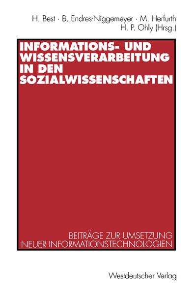 Produktbild: Informations- und Wissensverarbeitung in den Sozialwissenschaften