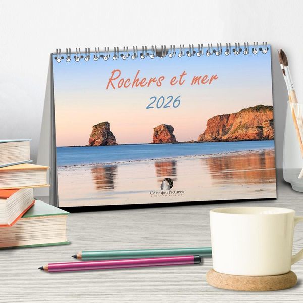 Produktbild: Rochers et mer (Calendrier de bureau 2027 DIN A5 vertical), CALVENDO calendrier mensuel