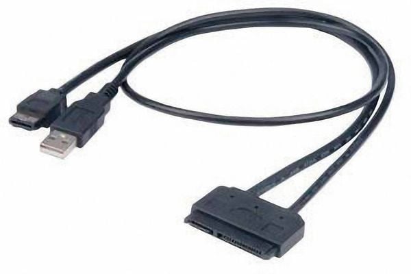 Akasa Festplatten/SSD Adapter [1x SATA-Kombi-Buchse 7+15pol. - 1x USB 2.0 Stecker A, eSATA-Stecker 7pol.] 0.40 m