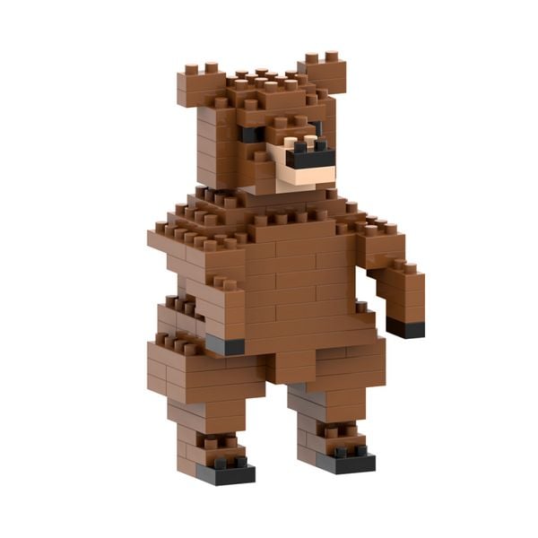 Produktbild: BRIXIES 200077 - B&auml;r, 3D Konstruktionsbausatz aus Ministeinen, 109 Teile