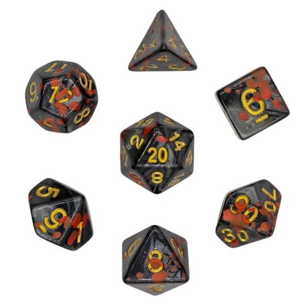 Pegasus DIC17922 - Würfelset Mehrfarbig: Sparkling Dark Blood (7)