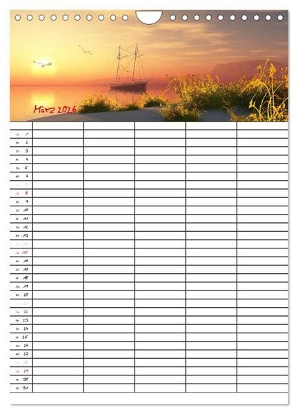 Produktbild: Familienplaner mit sch&ouml;nen Landschaftsbildern (Wandkalender 2026 DIN A4 hoch), CALVENDO Monatskalender