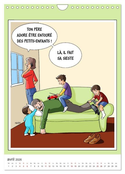 Produktbild: Les Babyboumeurs - Dessins humoristiques (Calendrier mural 2026 DIN A4 horizontal), CALVENDO calendrier mensuel