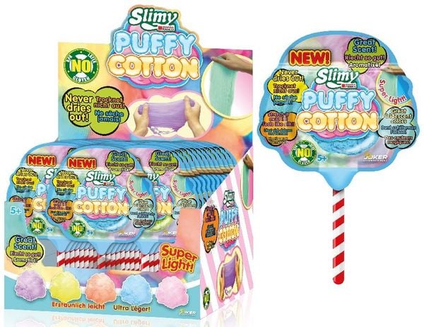Slimy Puffy Cotton Lollipop Foil-Bag - 14 g - 5fach farbl. sort.