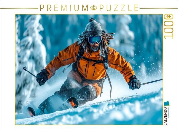 Produktbild: CALVENDO Puzzle Skifahren, voller Dynamik und Schwung | 1000 Teile Lege-Gr&ouml;&szlig;e 64x48cm Foto-Puzzle f&uuml;r gl&uuml;ckliche Stunden