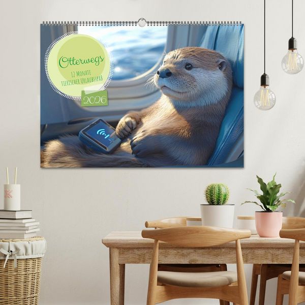 Produktbild: Otterwegs - 12 Monate tierischer Urlaubsspa&szlig; (Wandkalender 2026 DIN A2 quer), CALVENDO Monatskalender