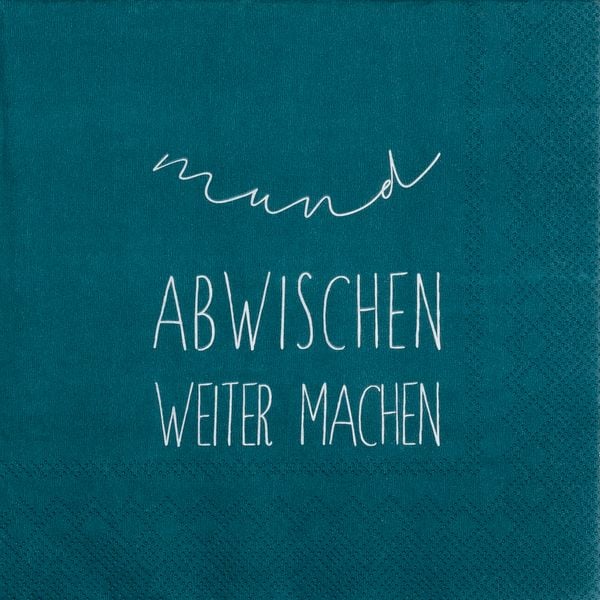 Produktbild: R&auml;der Serviette "Mund abwischen weiter machen", 33x33cm