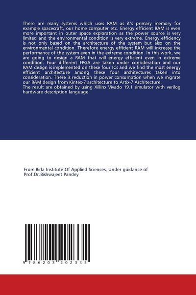 Produktbild: Energy Efficient Design Of RAM And It's Implementation on FPGA
