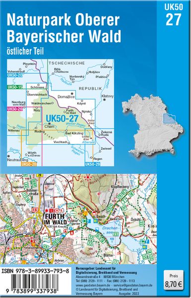 Produktbild: Naturpark Oberer Bayerischer Wald, &ouml;stlicher Teil 1 : 50 000 (UK50-27)