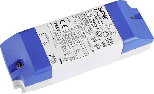 Produktbild: Self Electronics SLT45-1050IL-E LED-Treiber Konstantstrom 42W 700 - 1050mA 30.0 - 42.0 V/DC M&ouml;belzulassung, nicht dimmbar