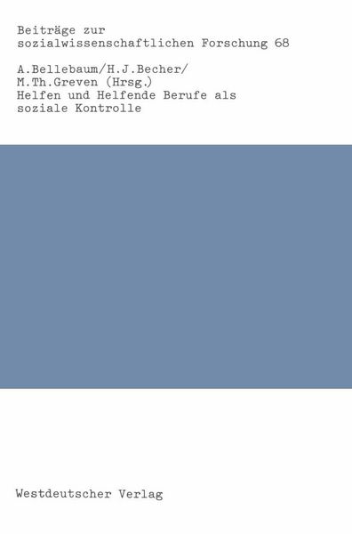 Produktbild: Helfen und Helfende Berufe als soziale Kontrolle