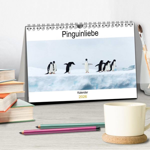 Produktbild: Pinguinliebe (Tischkalender 2026 DIN A5 quer), CALVENDO Monatskalender