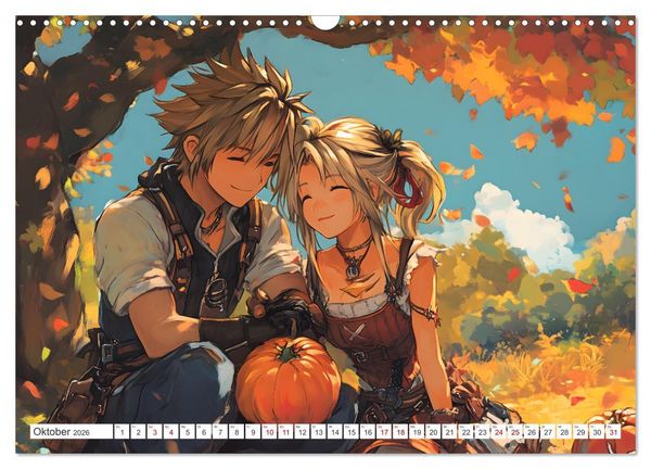 Produktbild: Das Jahr der Liebe: Verliebte P&auml;rchen im Manga-Stil (Wandkalender 2026 DIN A3 quer), CALVENDO Monatskalender