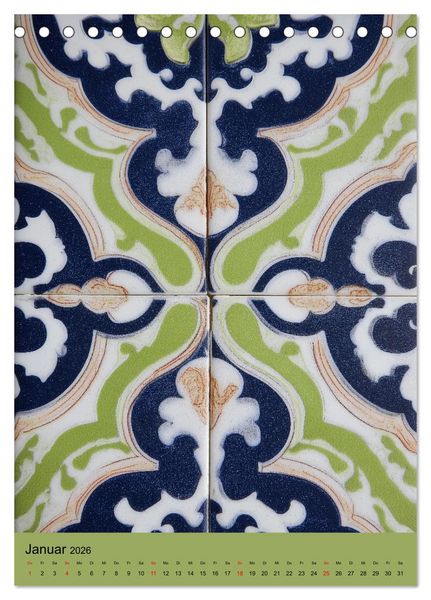 Produktbild: Portugiesischer Fliesen - Azulejos f&uuml;r Fliesenleger, Kunst- und Portugal-Liebhaber (Tischkalender 2026 DIN A5 hoch), CALVENDO Monatskalender