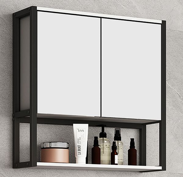 Produktbild: Holz Metall Spiegelschrank Spiegel Edino 60x60