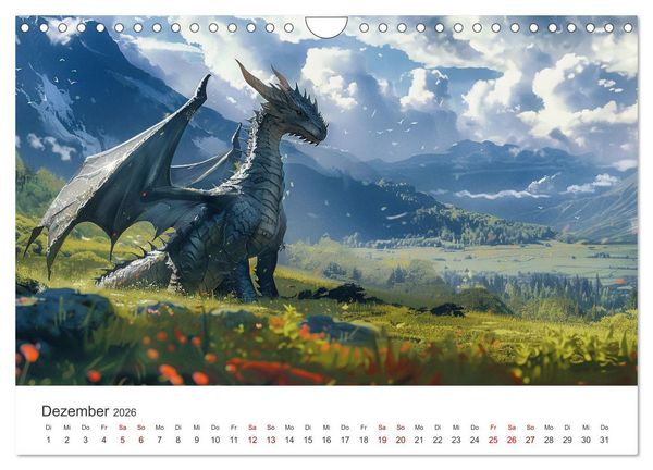 Produktbild: Das Jahr der Drachen (Wandkalender 2026 DIN A4 quer), CALVENDO Monatskalender