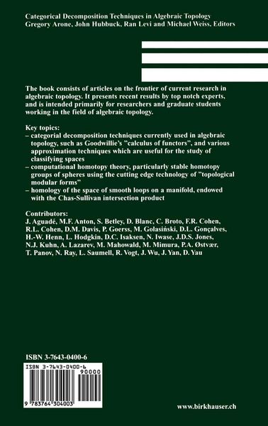 Produktbild: Categorical Decomposition Techniques in Algebraic Topology