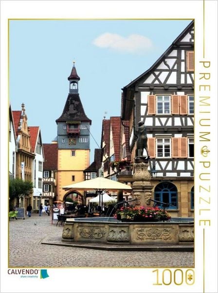 Produktbild: CALVENDO Puzzle Winnenden: Altes Rathaus, Marktbrunnen und Schwaikheimer Tor | 1000 Teile Lege-Gr&ouml;&szlig;e 64x48cm Foto-Puzzle f&uuml;r gl&uuml;ckliche Stunden