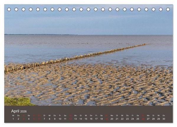 Produktbild: R&ouml;m&ouml; - Wasser, Wind und endloser Strand (Tischkalender 2026 DIN A5 quer), CALVENDO Monatskalender