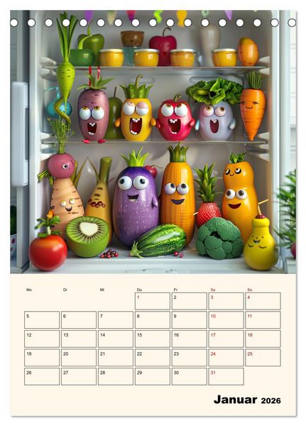 Produktbild: Nachts im K&uuml;hlschrank (Tischkalender 2026 DIN A5 hoch), CALVENDO Monatskalender