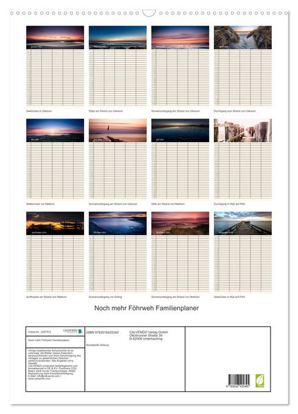 Produktbild: Noch mehr F&ouml;hrweh Familienplaner (Wandkalender 2026 DIN A2 hoch), CALVENDO Monatskalender