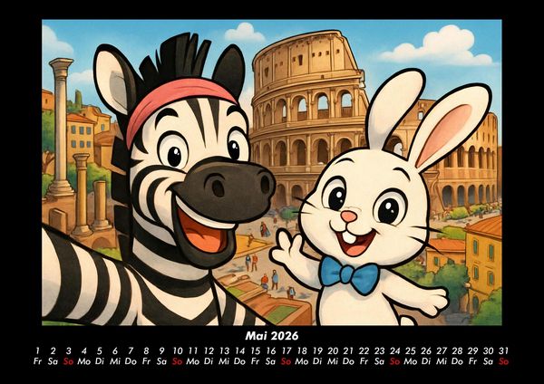 Produktbild: Zara & Bouncy in Italien 2026 Fotokalender DIN A3