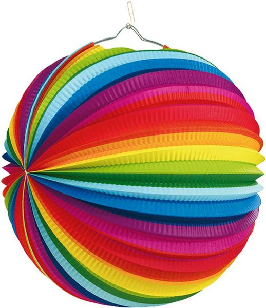 Lampion Regenbogen Papier 25cm