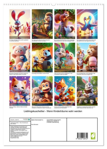 Produktbild: Lieblingskuscheltier - Wenn Kindertr&auml;ume wahr werden (hochwertiger Premium Wandkalender 2026 DIN A2 hoch), Kunstdruck in Hochglanz