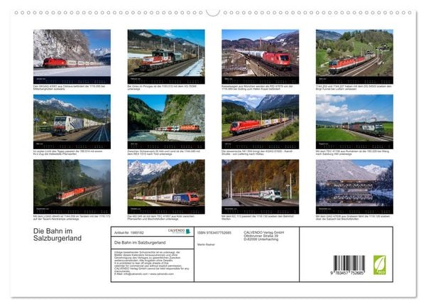 Produktbild: Die Bahn im Salzburgerland (hochwertiger Premium Wandkalender 2026 DIN A2 quer), Kunstdruck in Hochglanz