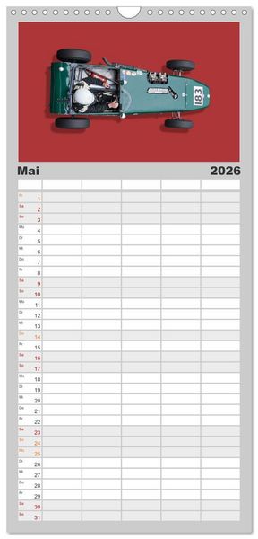 Produktbild: Familienplaner 2026 - Legenden des Rennsports - Formel Junior 1955-1965 mit 5 Spalten (Wandkalender, 21 x 45 cm) CALVENDO