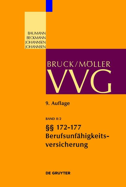 Produktbild: Berufsunf&auml;higkeitsversicherung &sect;&sect; 172-177