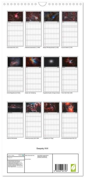 Produktbild: Familienplaner 2026 - Deepsky XVII mit 5 Spalten (Wandkalender, 21 x 45 cm) CALVENDO