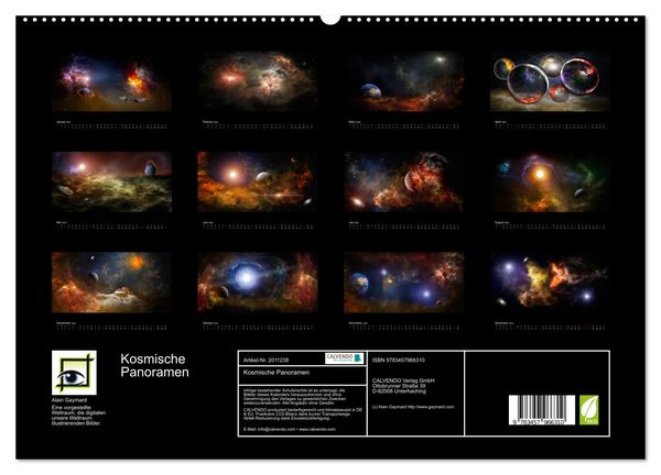 Produktbild: Kosmische Panoramen (hochwertiger Premium Wandkalender 2026 DIN A2 quer), Kunstdruck in Hochglanz
