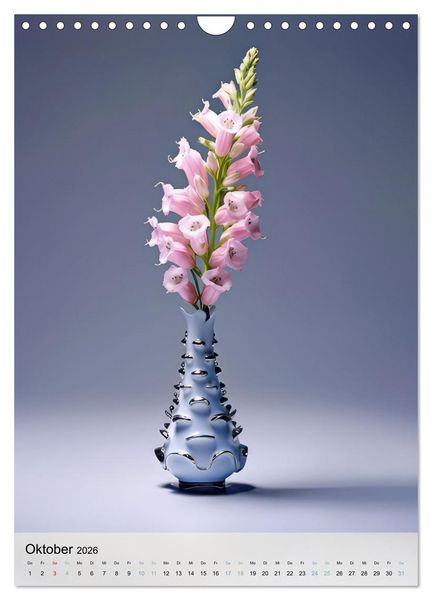 Produktbild: Blumenpracht in edlen Vasen (Wandkalender 2026 DIN A4 hoch), CALVENDO Monatskalender