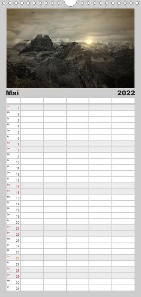 Produktbild: Drei Zinnen - S&uuml;dtirols Wahrzeichen - Familienplaner hoch (Wandkalender 2022 , 21 cm x 45 cm, hoch)