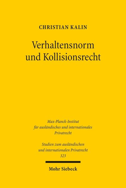 Produktbild: Verhaltensnorm und Kollisionsrecht