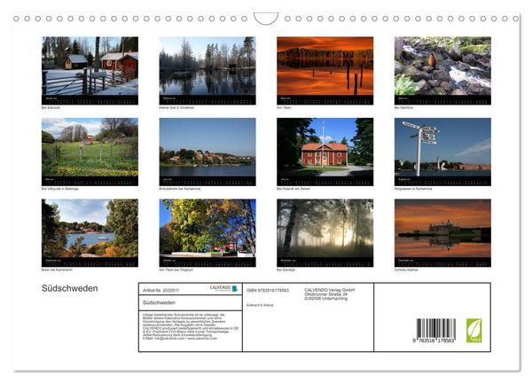 Produktbild: S&uuml;dschweden (Wandkalender 2026 DIN A3 quer), CALVENDO Monatskalender