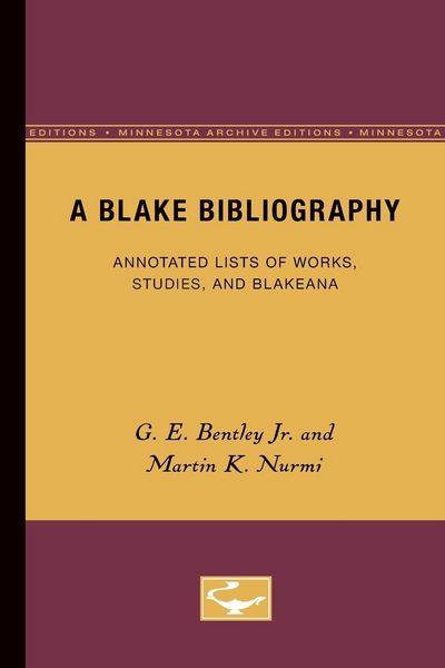 Produktbild: Bentley Jr, G: Blake Bibliography